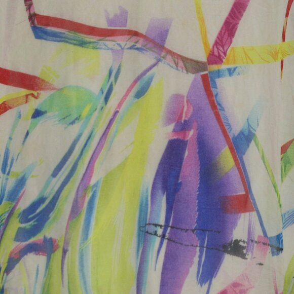 ZOLA EARTHLY FASHIONS Dress Abstract Tunic Colorful Sheer Chiffon XXL Juniors - Picture 3 of 14